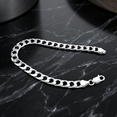 Sterling Silver Curb 220 Bracelet