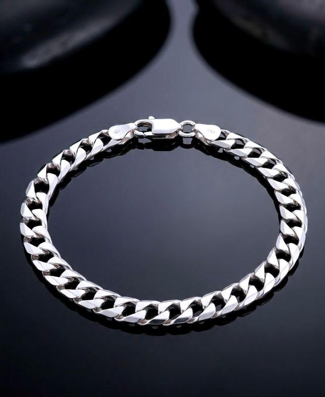Sterling Silver Curb 220 Bracelet