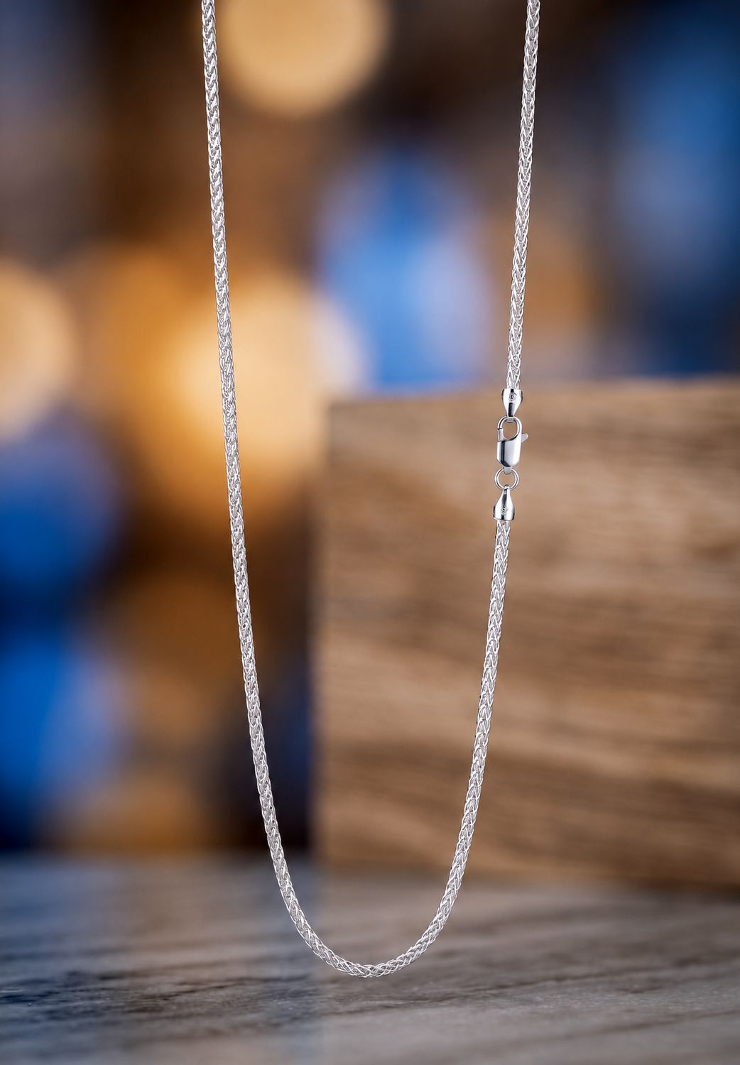 Sterling Silver Wheat 18" Chain 2.1mm