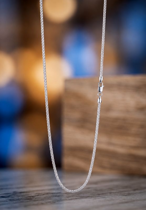 Sterling Silver Wheat 18" Chain 2.1mm