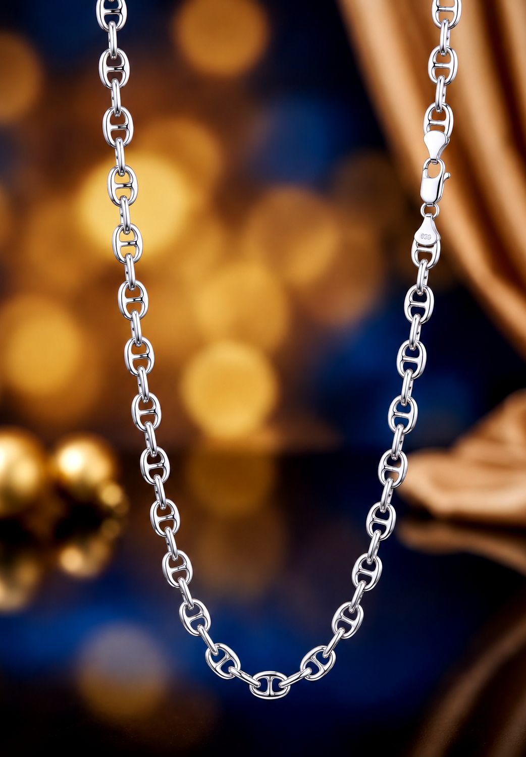 Sterling Silver Cross Marina 22" Chain