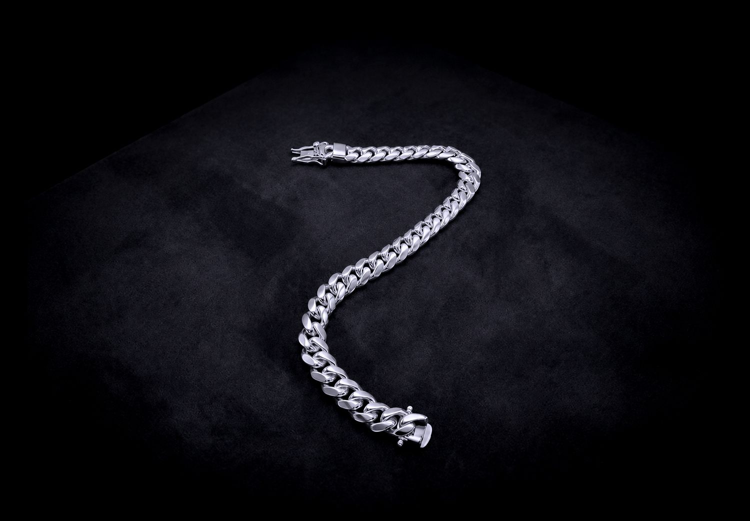 Sterling Silver Miami Cuban Bracelet Box Lock 9mm/8"