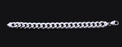 Sterling Silver 925 Super Flat Curb 12.5mm Bracelet