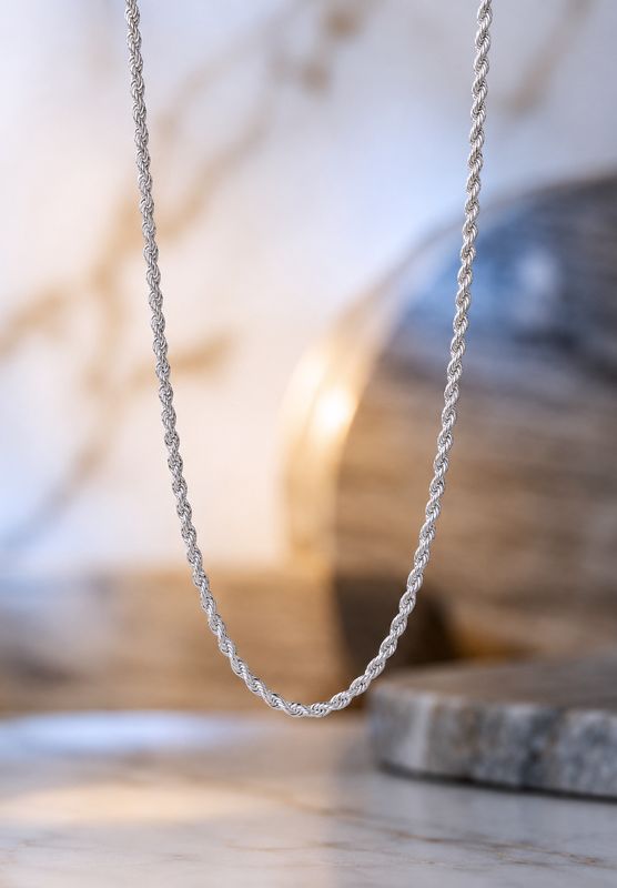 Sterling Silver Rope Chain 24''