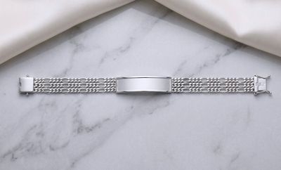 Sterling Silver Three Strand Figaro 11.7mm ID Bracelet