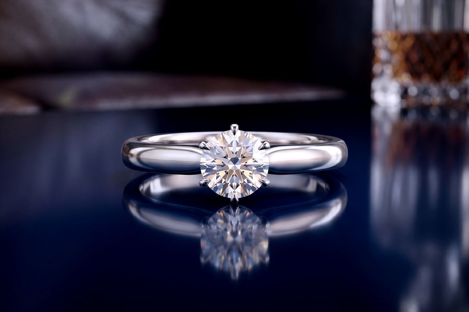 14kt .40 Round Moissanite Solitaire Engagement Ring