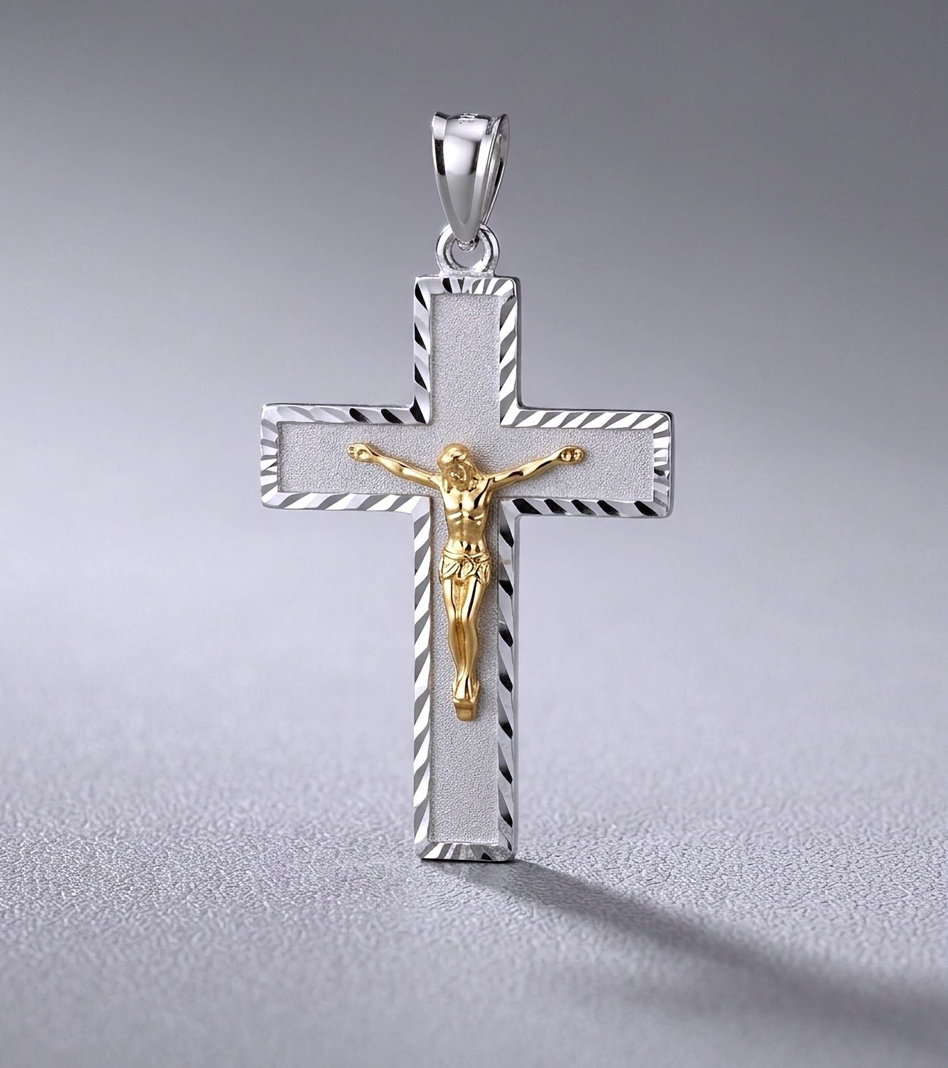 Sterling Silver Border Cross Pendant