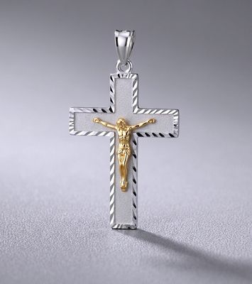 Sterling Silver Border Cross Pendant