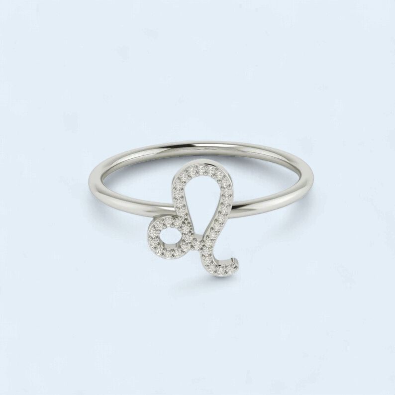 Sterling Silver Leo Ring CZ