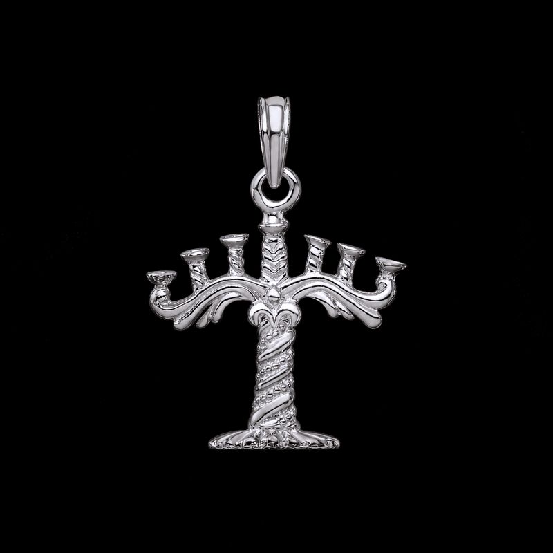 Sterling Silver 3D Menorah Pendant