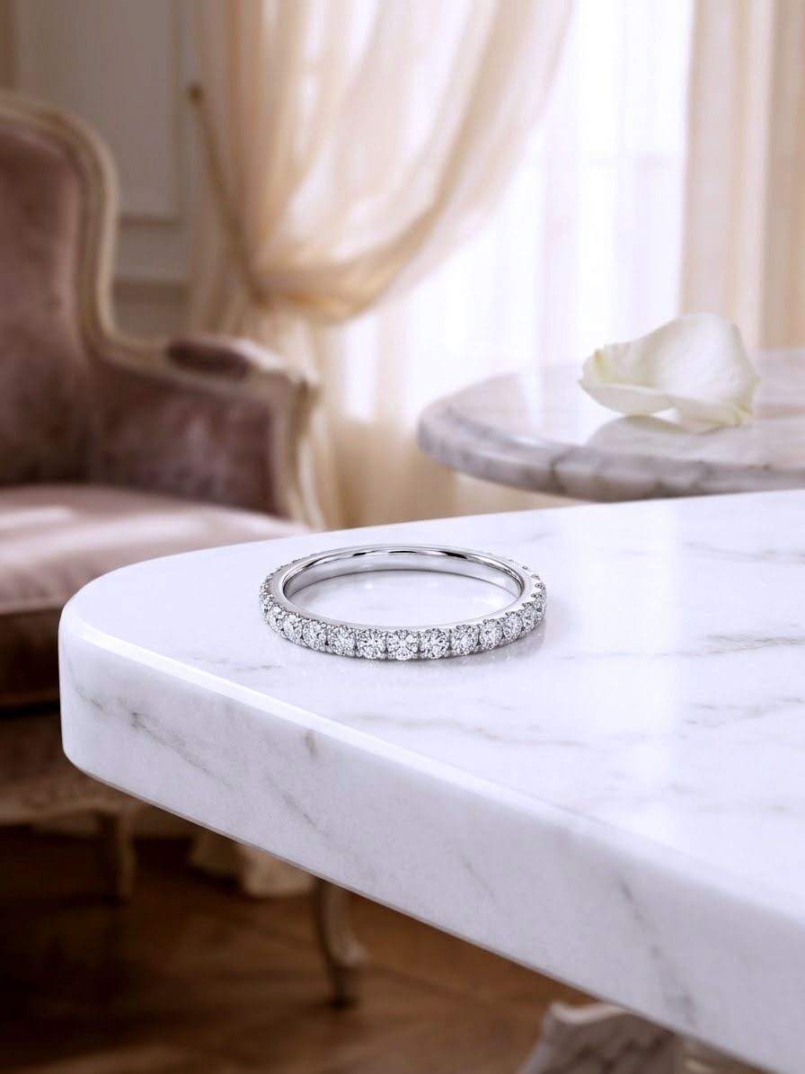 14KT White Gold Lab Grown Diamond Band Ring