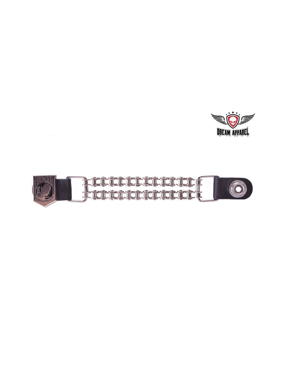 POW/MIA Vest Extender, Material: Double Chain POW/MIA Motorcycle Vest Extender