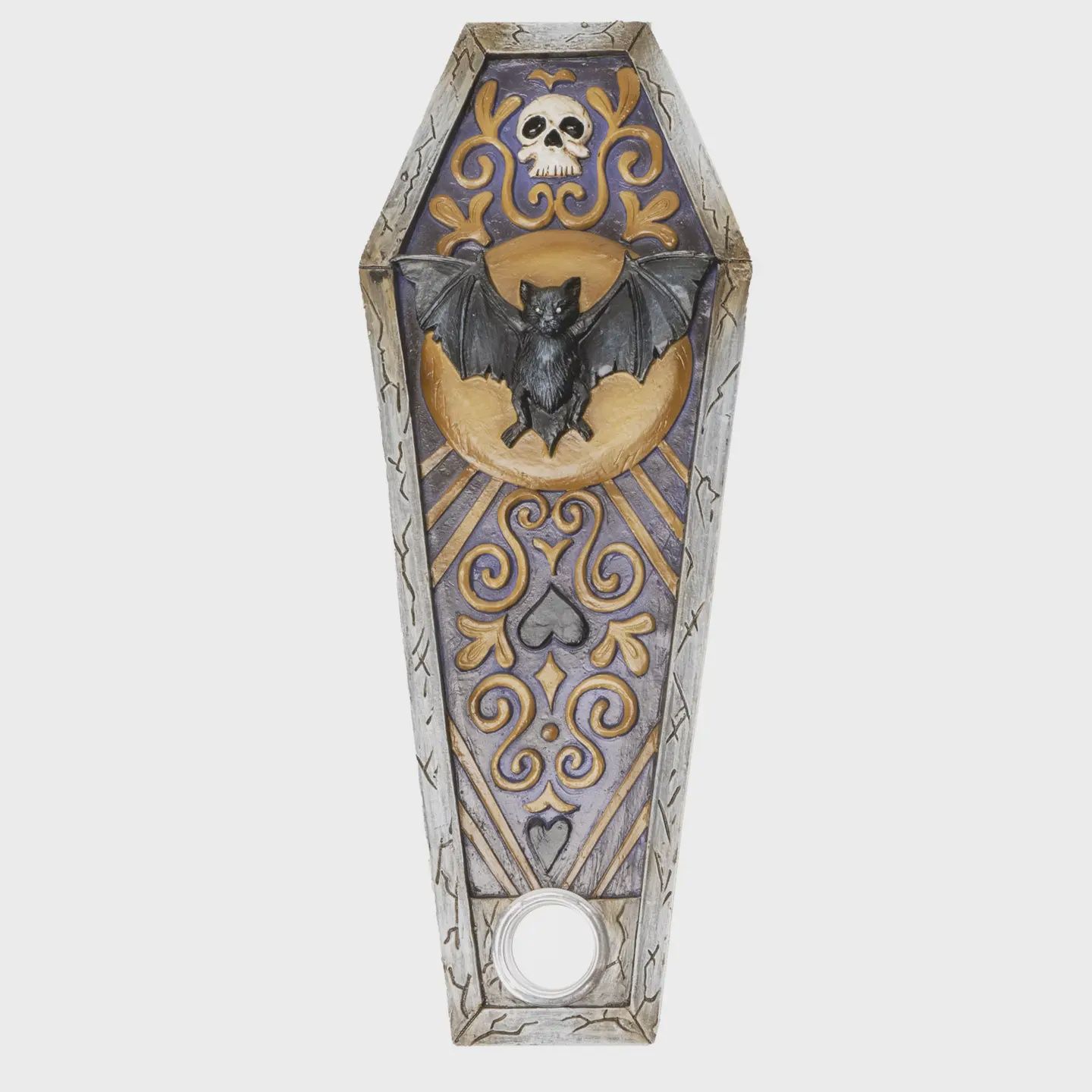 Gothic Vampire Bat Coffin Incense Burner