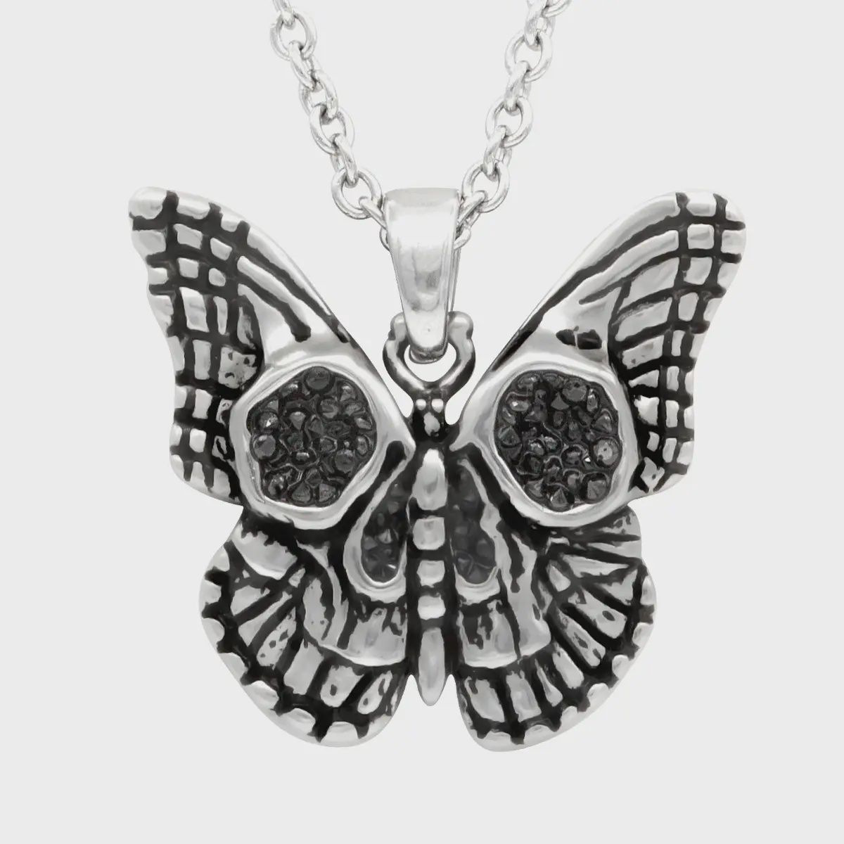 Controse Butterfly Skull Necklace