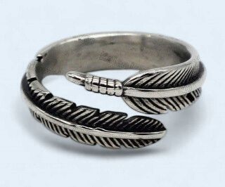 Small 316L Stainless Steel Feather Ring
