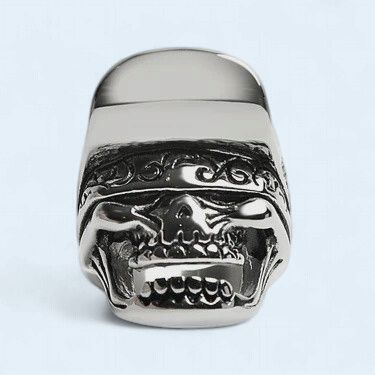 Trucker Hat Skull 316L Stainless Steel Ring