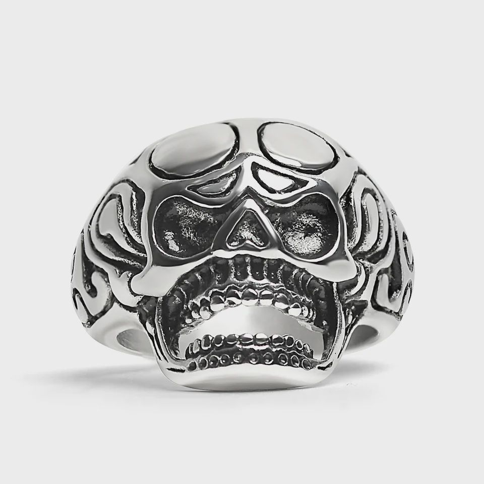Polished Skull Stainless Steel Ring