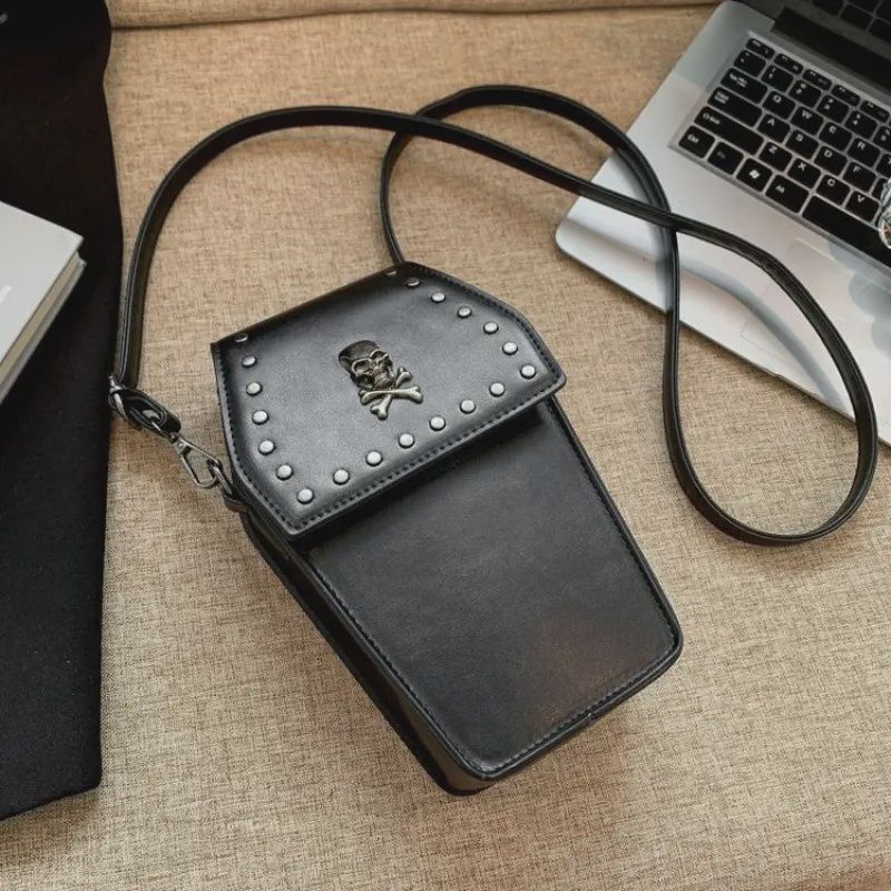 Gothic Vintage Skull Studded Crossbody Bag