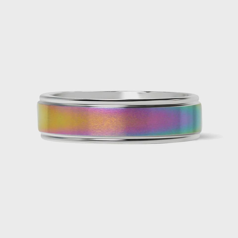 Rainbow Center Polished Edge Ring