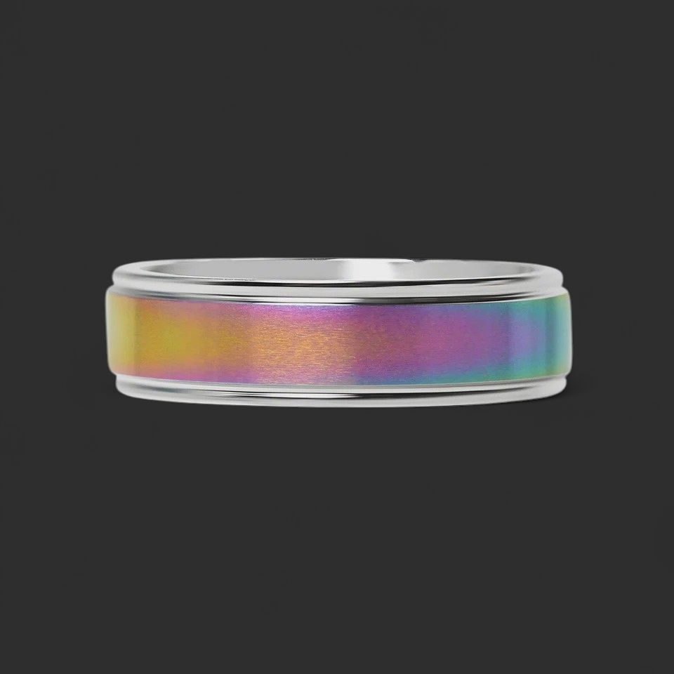 Rainbow Center Polished Edge Ring