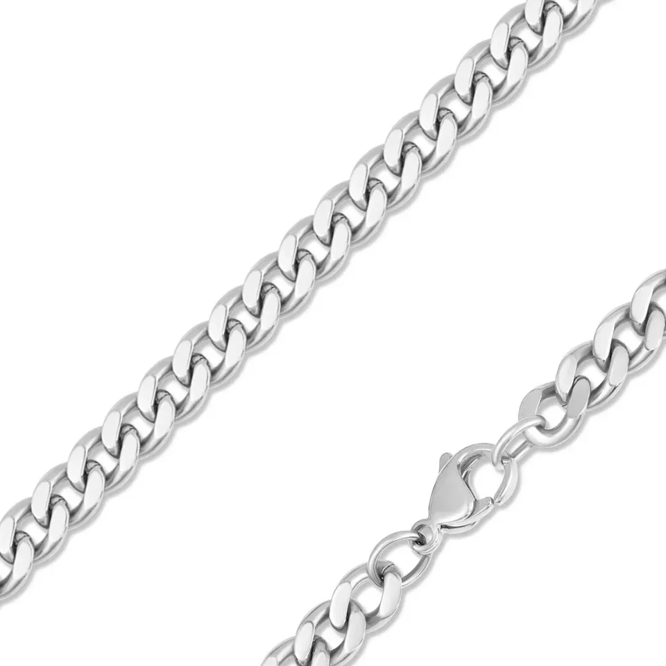 24" 5mm 316L Stainless Steel Curb Chain Necklace