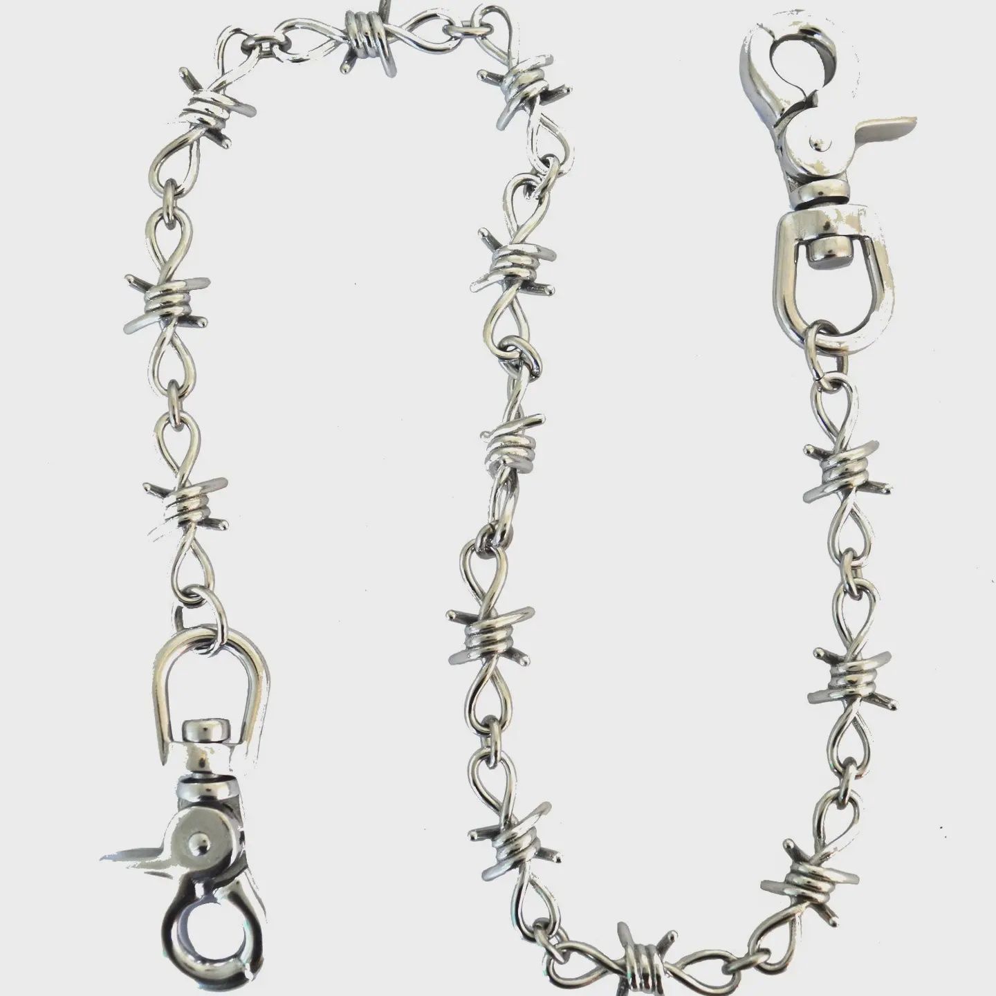 Wallet Barbed Wire Chain Stainless Steel 19"