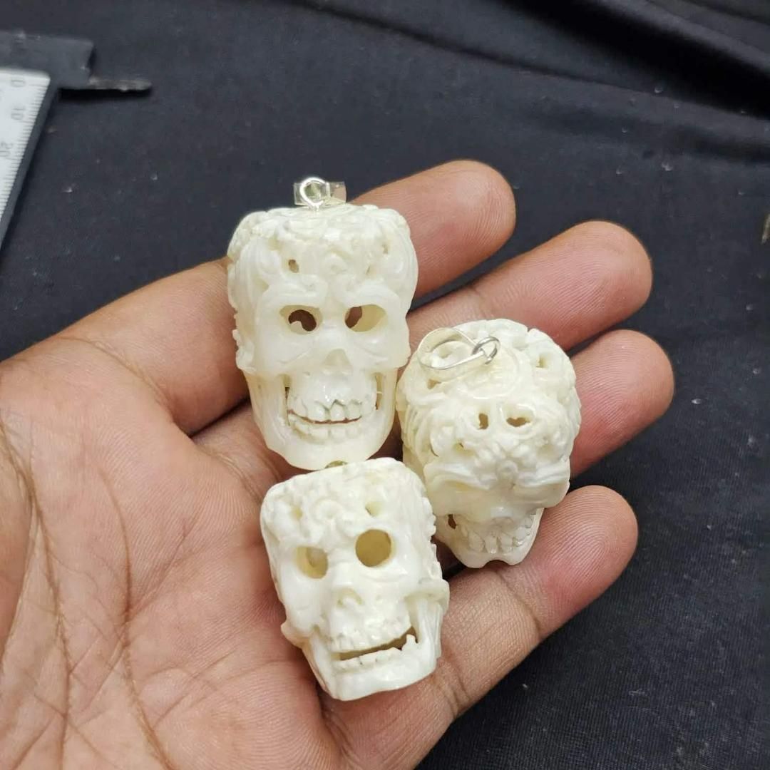 Hand Carved Skull Pendant