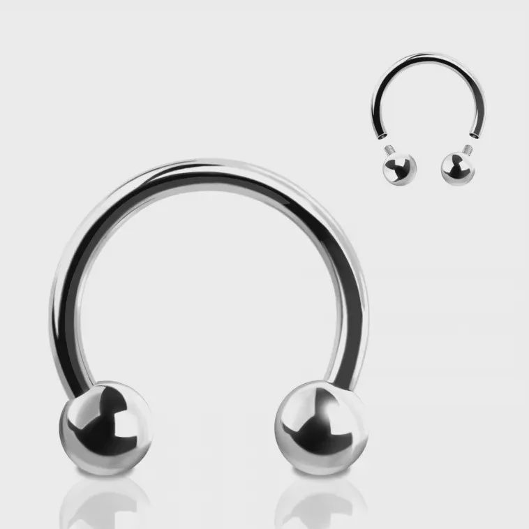 316L Ss Internally Threaded Horseshoe with Ball Septum Piercing
