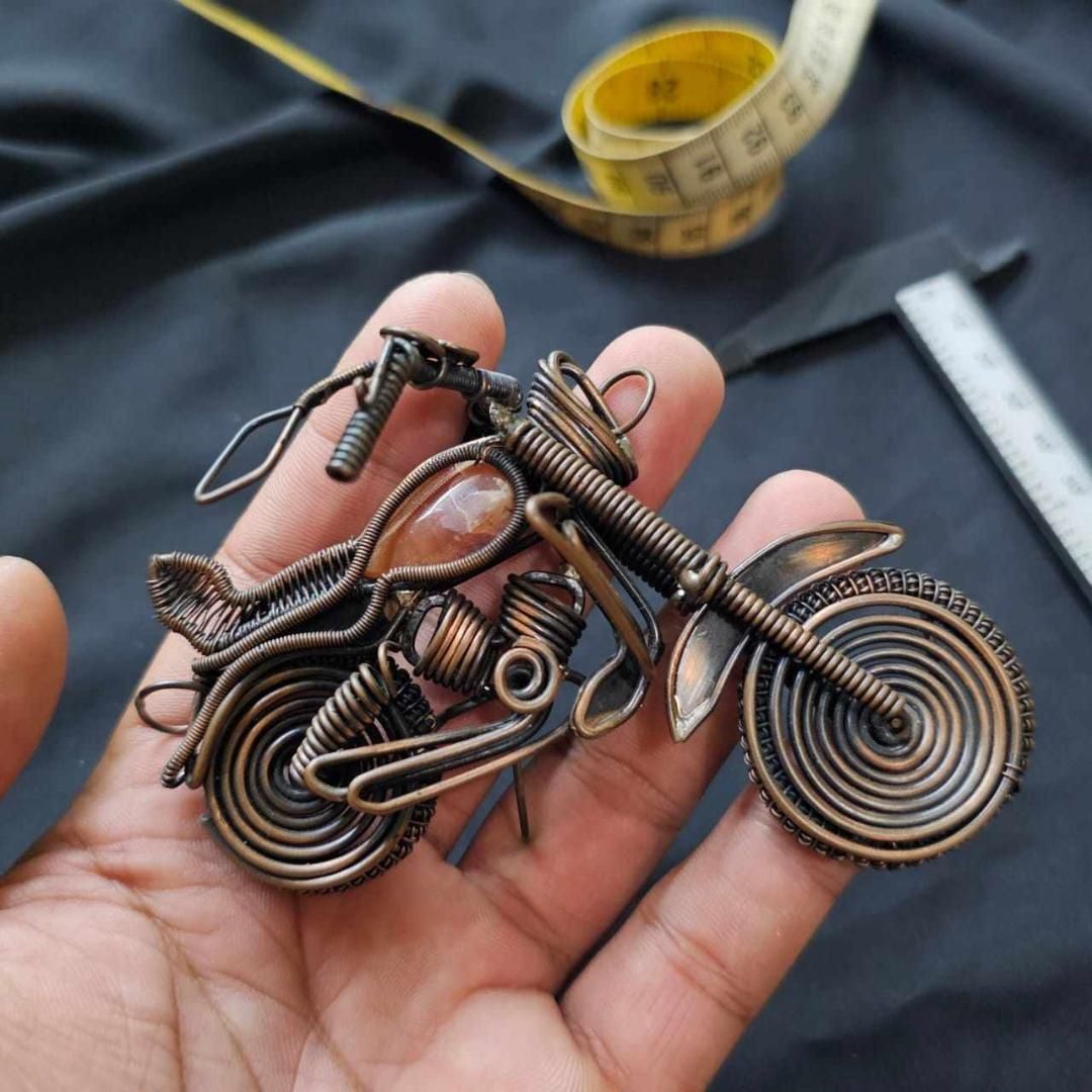 Wire Wrapped Motorcycle Pendant