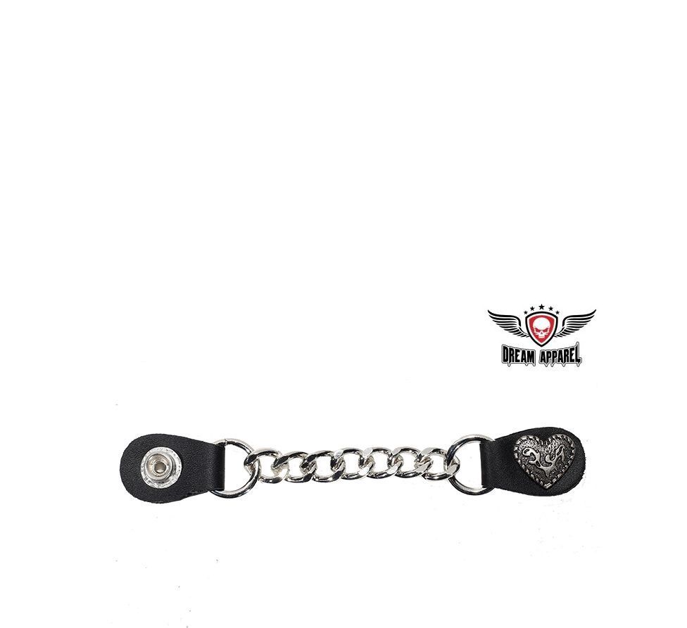 Womens Single Chain Heart W/ Tribal Motorcycle Vest Extender