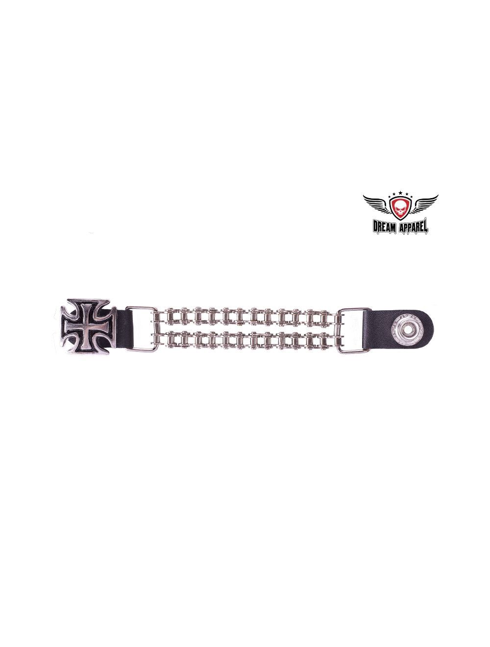 Vest Extender W/ Chopper Cross Graphic, Material: Double Chain Chopper Cross Motorcycle Vest Extender