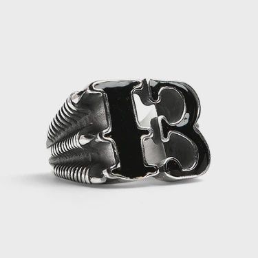 Black Gothic "13" Dragon Claw Signet Ring