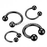 Black Titanium IP Over 316L Surgical Steel Circular Barbell 2.5mm