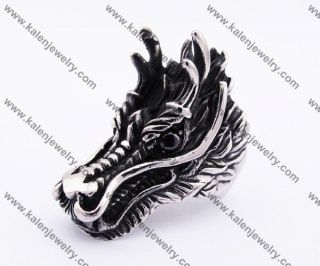 Black Stone Eyes Dragon Ring