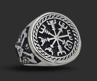 Viking Compass 316L Stainless Steel Ring