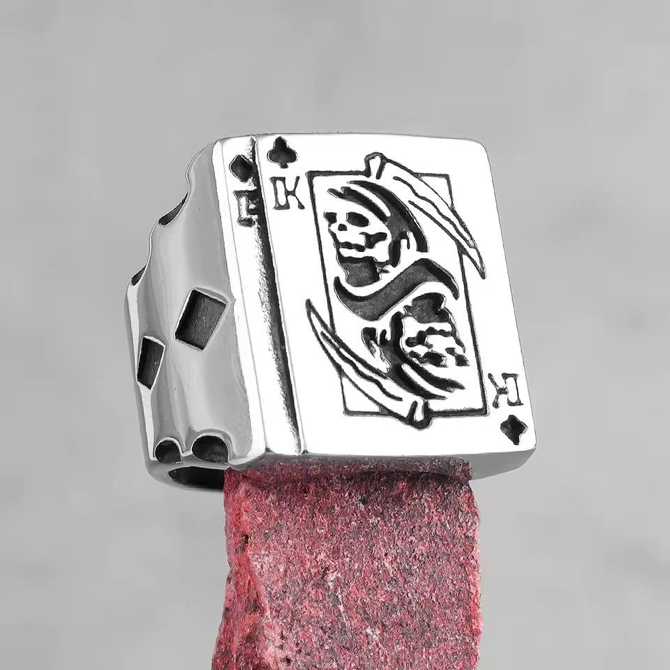 Grim Reaper Poker King Skull Ring