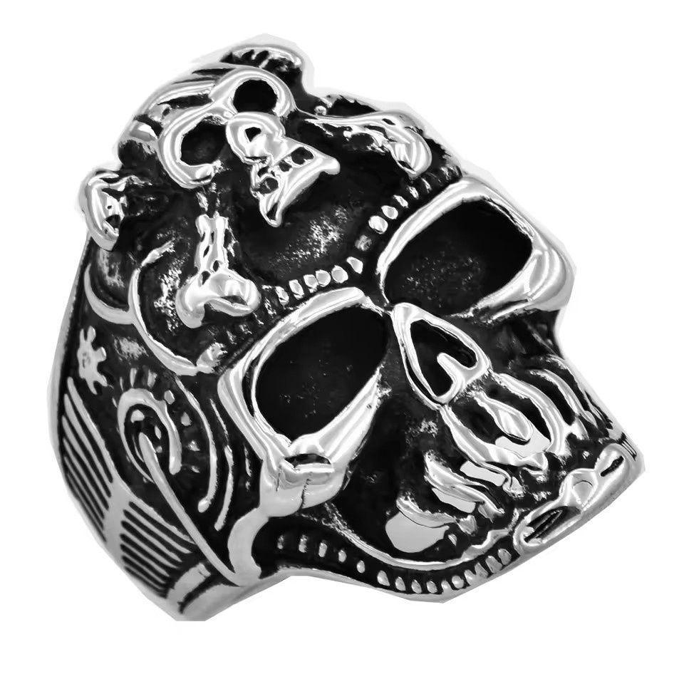 Cross Bone Skull Ring