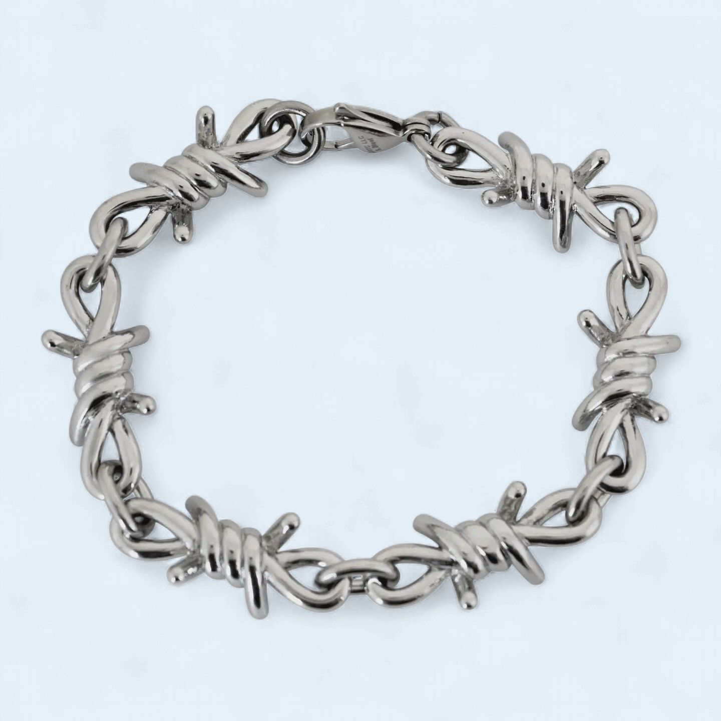 9" Men's Large 316L Stainless Steel Barbed Wire Link Design