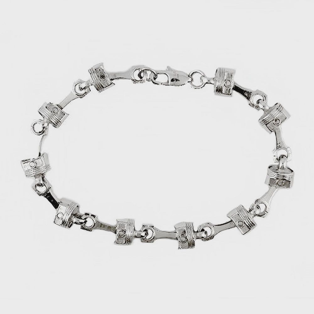 8" Ladies Piston Bracelet Stainless Steel