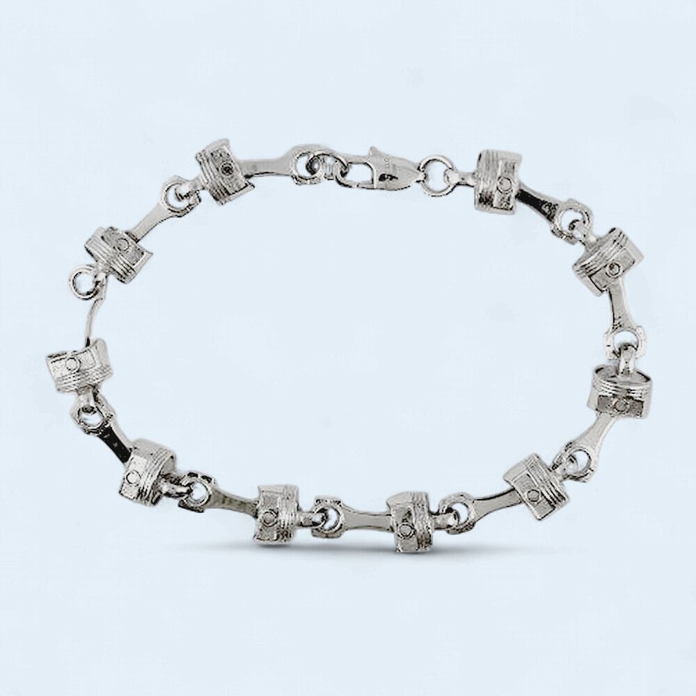 8" 316L Stainless Steel Ladies Piston Bracelet