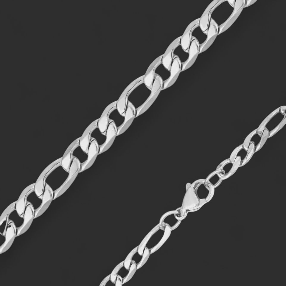 24" 3mm 316L Stainless Steel Figaro Chain Necklace