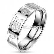 F Off Deep Etched Ring