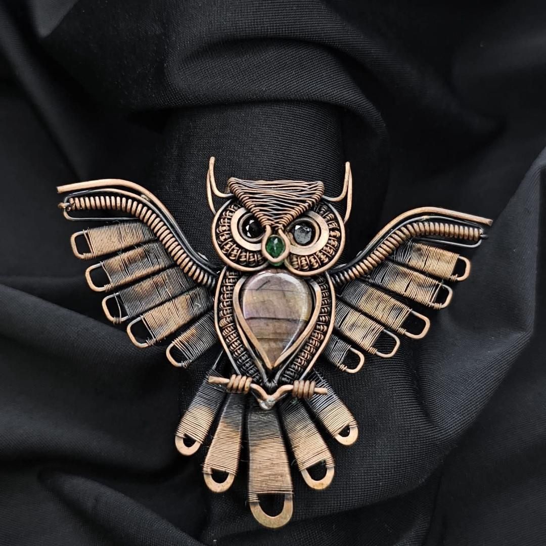 Wire Wrapped Owl Pendant