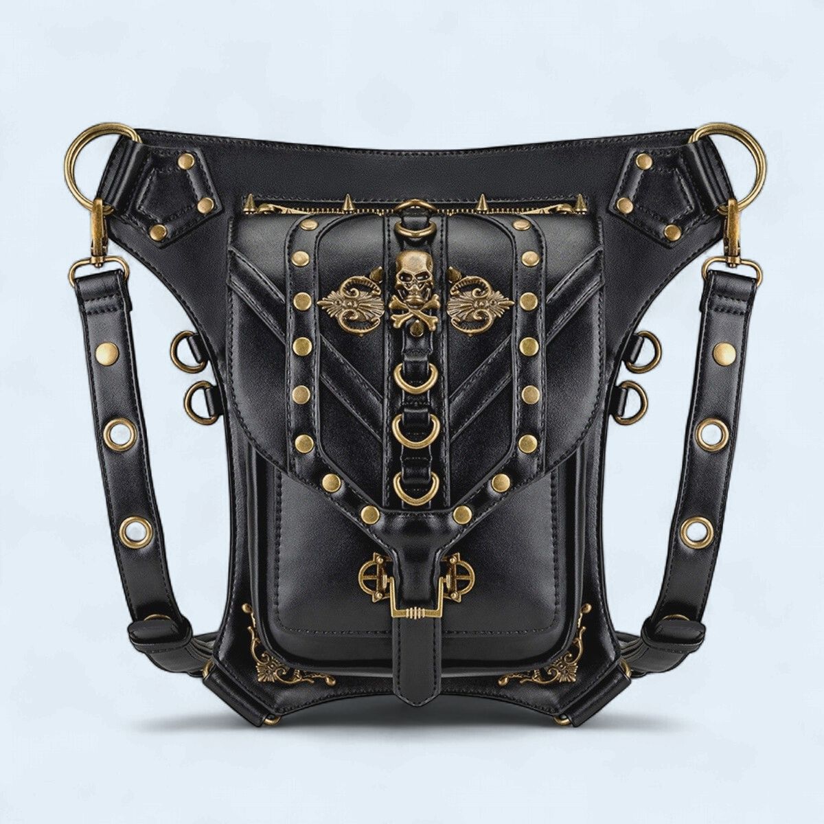 Retro Skull Gothic Steampunk Leg Bag