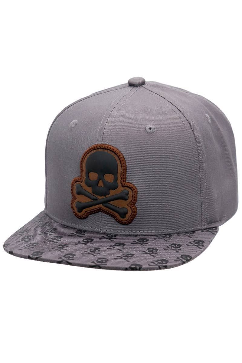 Skull and Crossbones Flat Bill Cotton Snapback