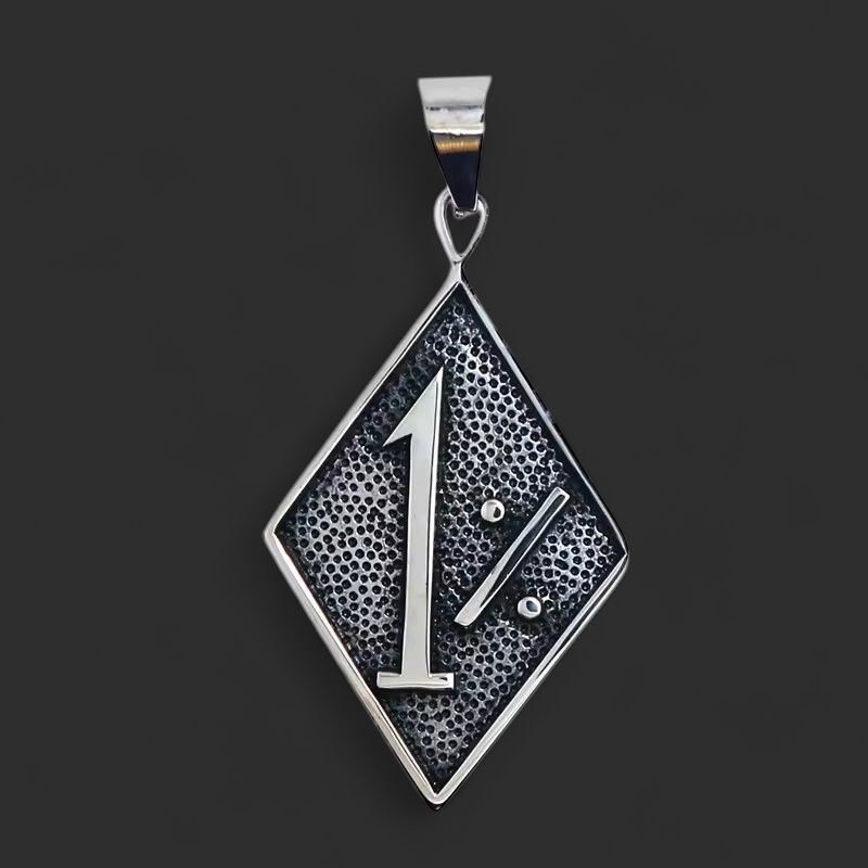 316L Stainless Steel Big 1% Pendant
