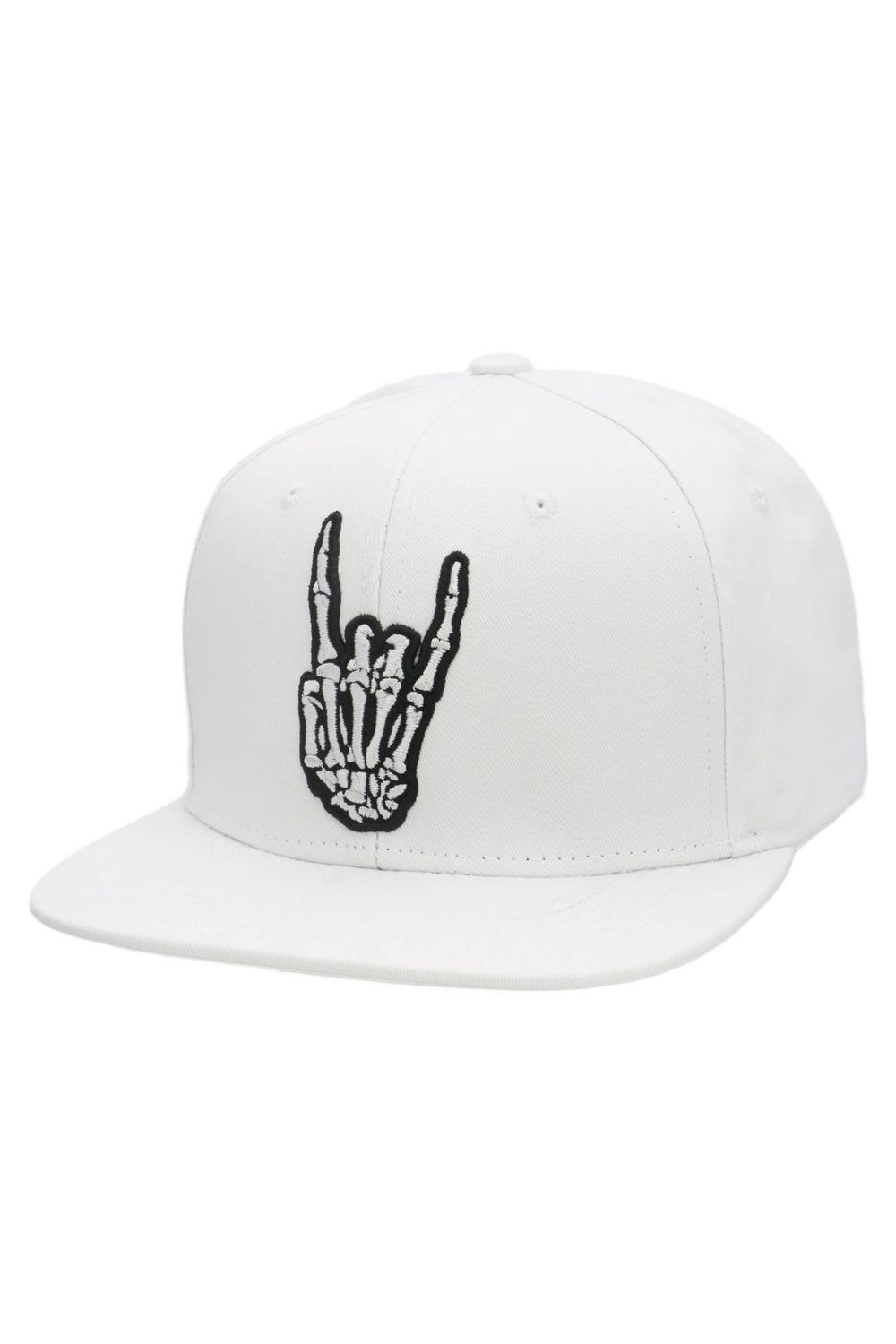 Rock On Rebel Skeleton Hand Sign Cotton Snapback