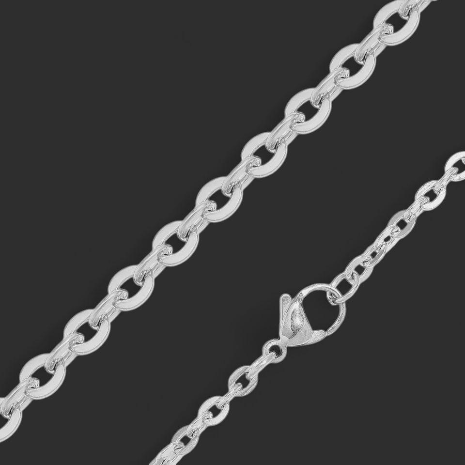 20" 3mm 316L Stainless Steel Oval Loop Chain