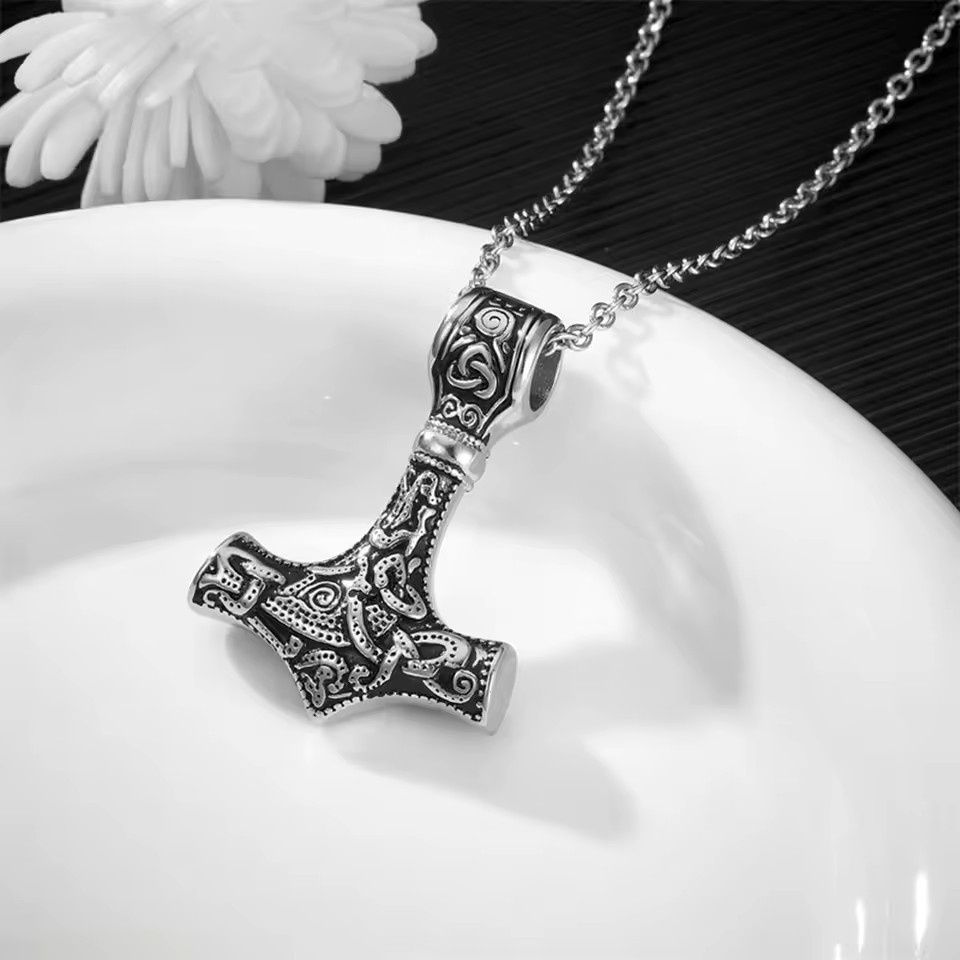 Thor's Hammer Cremation Necklace
