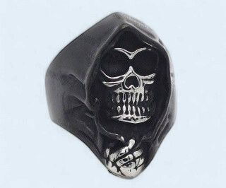 Black/Steel Grim Reaper Ring